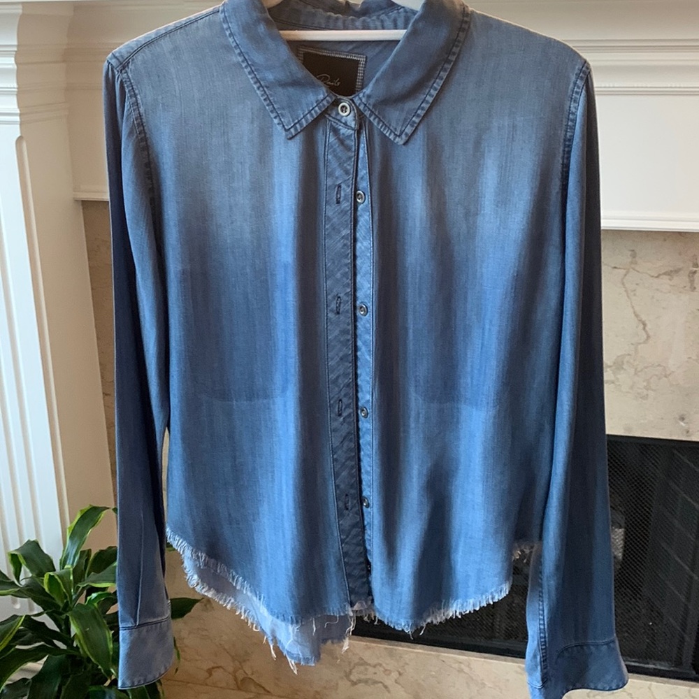 Rails denim raw fringed edge